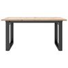 vidaXL Coffee Table O-Frame 35.4"x35.4"x17.7" Solid Wood Pine and Steel