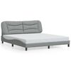 vidaXL Bed Frame with LED without Mattress "Hvar" Light Gray 76"x79.9" Fabric
