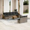 vidaXL Garden Sofa Set Grey Poly Rattan 10 Piece Set Adjustable Feet