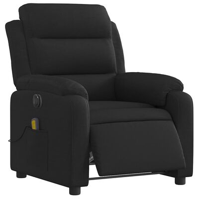 Front view of black recliner with armrests