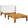 vidaXL Garden Lounge Set Cream white Solid acacia wood, Polyester Standard