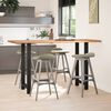 vidaXL Dining Table Light Brown, Black Solid Oak Wood, Powder-Coated Steel