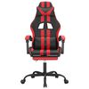 vidaXL Gaming Chair with Footrest Black and Red Faux Leather