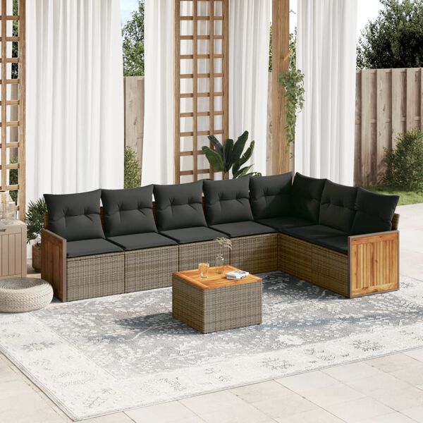 vidaXL Patio Sofa Set Grey