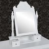 vidaXL Vanity Table White MDF and solid fir wood Small