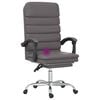 vidaXL Massage Office Chair Gray Faux Leather, Metal, Plywood Large