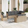 vidaXL Outdoor Sofa Set Beige PE Rattan, Powder-Coated Steel Large