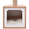 vidaXL Cat Tree Brown and White Wood, MDF, Veneer, Sisal, Jute, Faux Fur