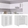 vidaXL Hanging Glass Cabinet White Engineered Wood, Glass Compact