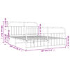 vidaXL Bed Frame Black Steel Super King Metal Bed Frame Rectangular
