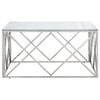 vidaXL Coffee Table Silver and White Marble