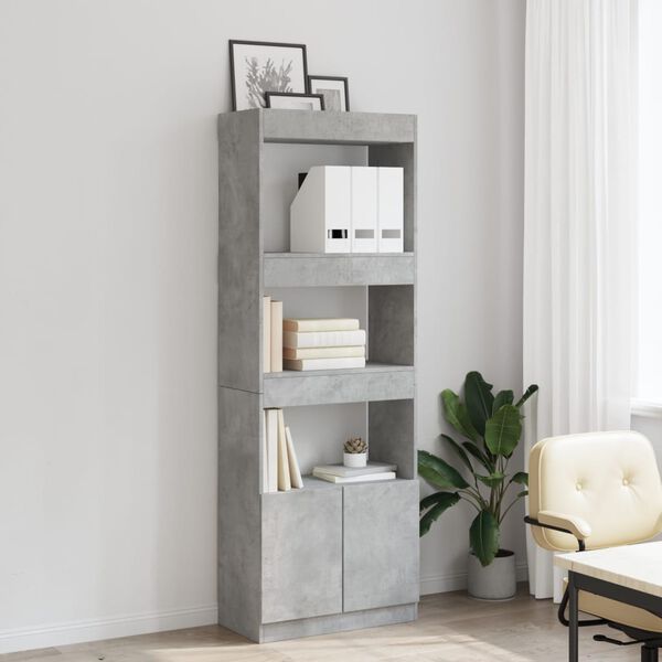 vidaXL Highboard Concrete grey Engineered wood Tall Highboard