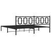 vidaXL Bed Frame Black Steel 76.0 x 80.0 in Bed Frame Rectangular