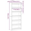 vidaXL Book Cabinet White 31.50 x 11.81 x 77.95 in Engineered Wood