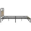 vidaXL Bed Frame Smoked Oak Steel, Engineered wood Double Bed Frame