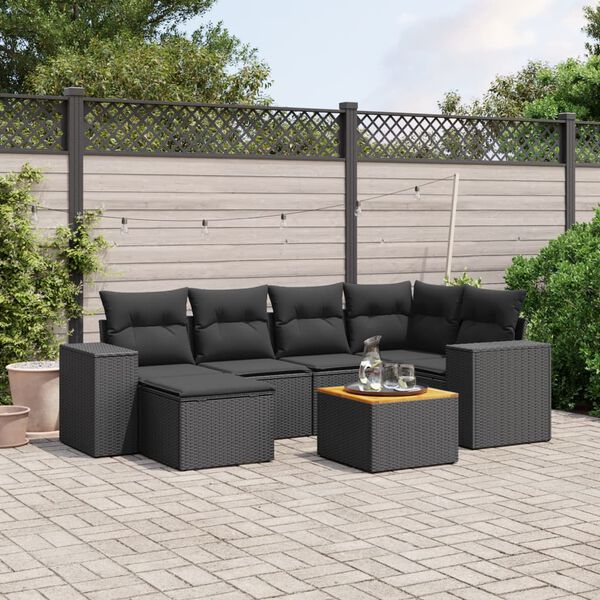 vidaXL Garden Sofa Set Black