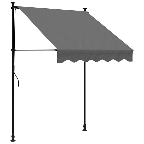 vidaXL Retractable Awning Anthracite Polyester with PU coating, Steel