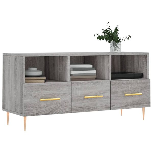 vidaXL TV Cabinet Grey Sonoma Engineered Wood 40.2 x 14.2 x 19.7 in