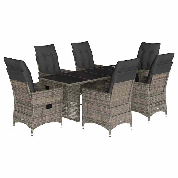 vidaXL Garden Dining Set Grey