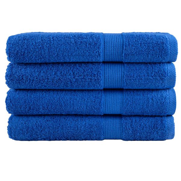 vidaXL Towel Set of 4 Blue 100% Cotton Extra Large Bath Towel