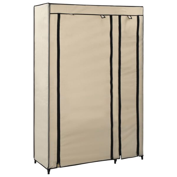 vidaXL Folding Wardrobe Cream Polypropylene fabric and steel Medium