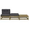 vidaXL Patio Sofa Armless with Cushions and Footstools