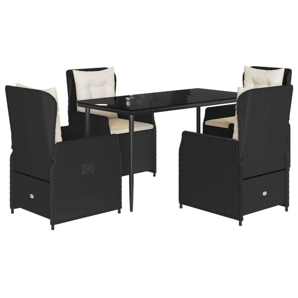 vidaXL Garden Dining Set Black