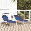 vidaXL Sun Lounger Folding 2-person 2 pcs Blue 58 x 188 x 77cm fabric