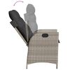 vidaXL Bistro Set Light Grey PE Rattan, Powder-Coated Steel Compact
