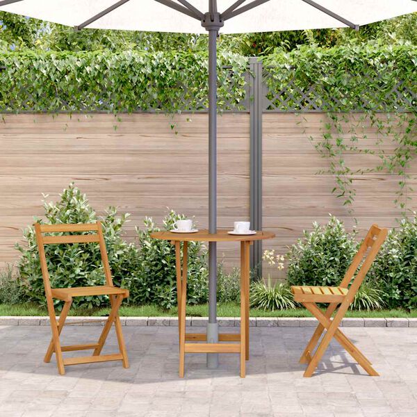 vidaXL Garden Table Natural Solid Acacia Wood Medium Foldable