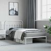 vidaXL Bed Frame White Powder-Coated Steel Twin Bed Frame Rectangular