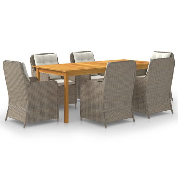 vidaXL Dining Set Brown and cream white