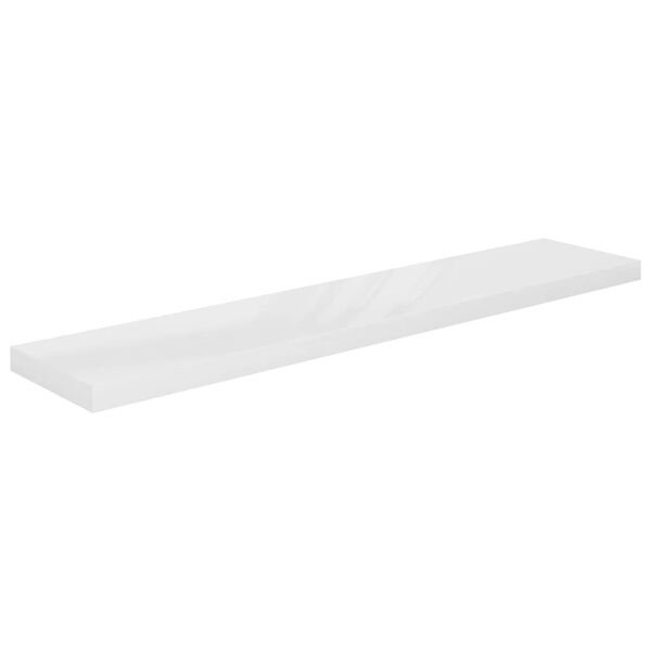 vidaXL Wall Shelf High gloss white Honeycomb MDF and metal 47.2 in long