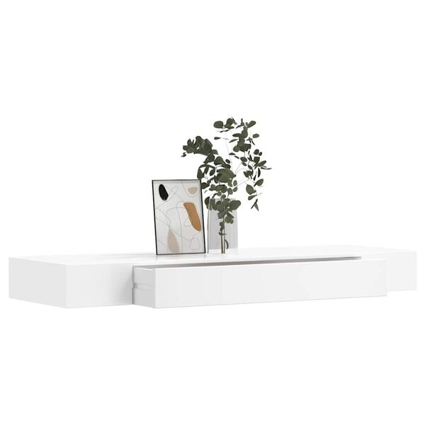 vidaXL Wall Shelf White MDF 31.5 in Wall mounting Wall Shelf