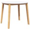 vidaXL Dining Table Natural Solid Wood Rubber
