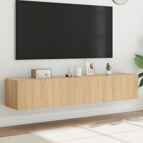 vidaXL TV Wall Cabinet Set of 2 Sonoma oak Engineered wood
