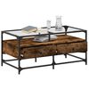 vidaXL Coffee Table Smoked Oak Engineered wood, steel, glass