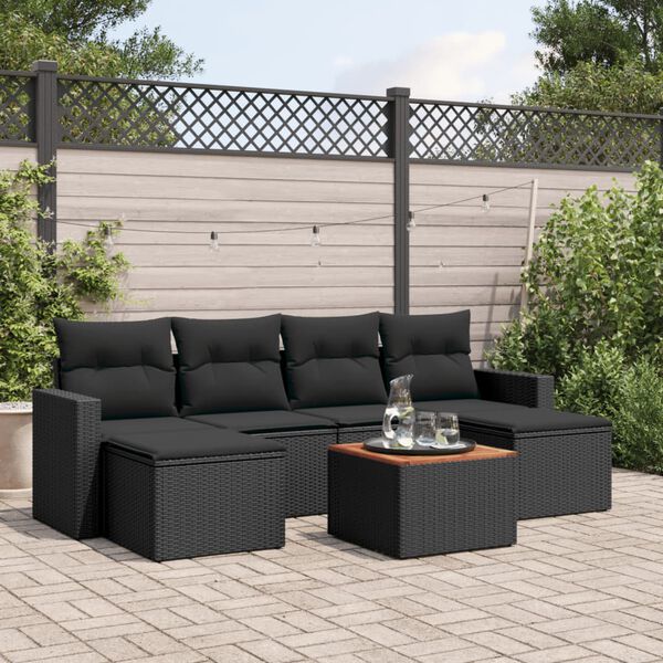 vidaXL Garden Sofa Set Black