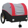 vidaXL Bike Trailer Black and Red 99.2 lb Iron