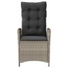 vidaXL Reclining Garden Chair Light Grey Poly Rattan Standard