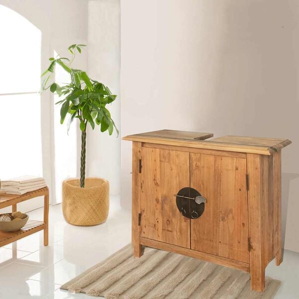 vidaXL Bathroom Furniture Set Natural wood Solid pine wood Medium