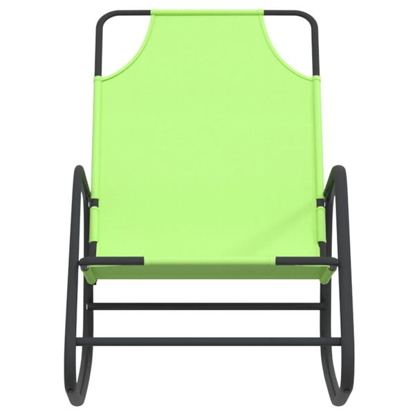 vidaXL Sun Lounger Set of 2 Green Powder-coated steel, Textilene
