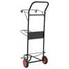 vidaXL Saddle Trolley Black Steel Compact Collapsible Saddle Trolley