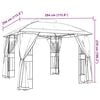 vidaXL Gazebo with Double Roof&Mesh Walls Cream 9.6'x9.6' Steel