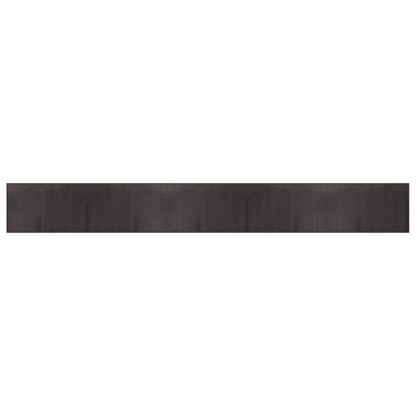 vidaXL Rug Dark Brown Bamboo, Polypropylene 23.6 x 196.9 in Non-slip