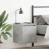 vidaXL Wall-mounted Bedside Cabinet Concrete grey Engineered wood Small