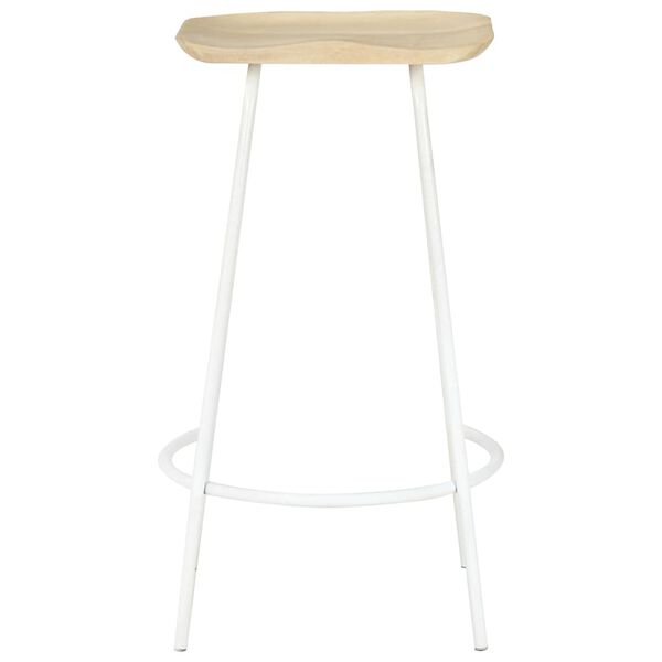 vidaXL Bar Stool Set of 2 Bleached wood, White