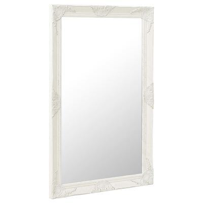 vidaXL Wall Mirror Baroque Style 23.6"x39.4" White