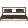 vidaXL Bed Frame Smoked Oak Steel, Engineered Wood Super King Bed Frame