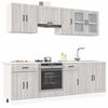 vidaXL Kitchen Cabinet Set Gray Sonoma Engineered wood and glass